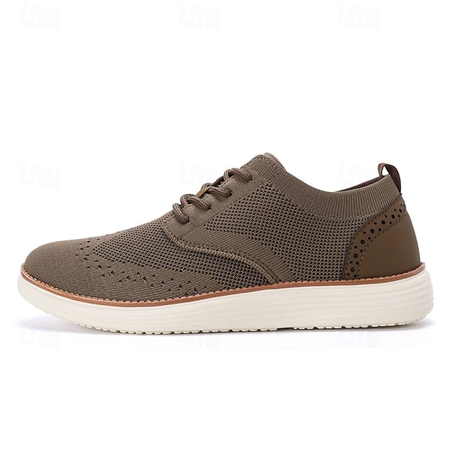 Lace-Up - Sneakers Men's Breathable Brogue Knit Casual