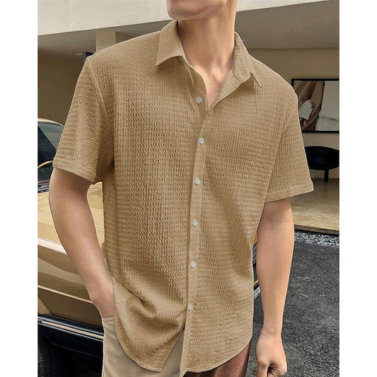 Casual Shirt Up Men's Summer Beach Button
