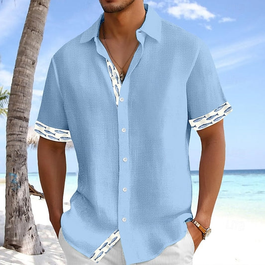 Beach Linen Wear Summer Men's Hawaiian Shirt