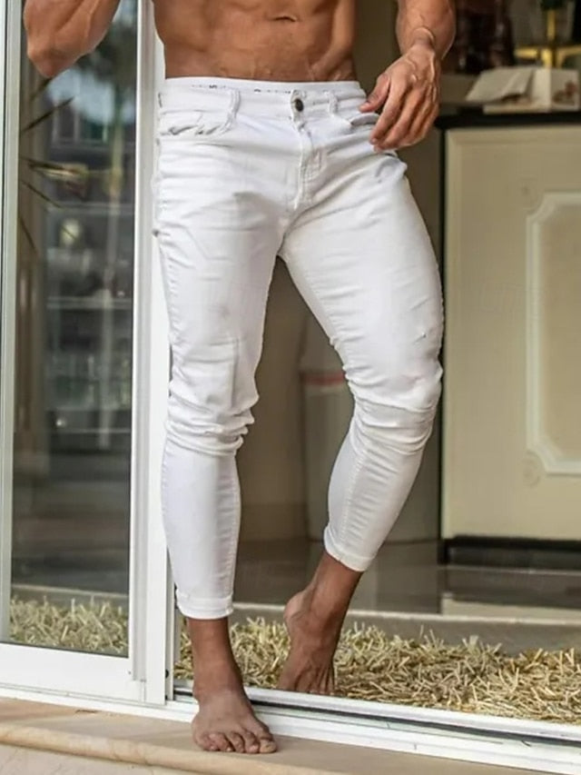 Skinny Chinos Pants Men's Trousers Chino Casual
