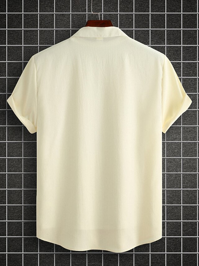 Casual Black Up Button Men's Summer Shirt