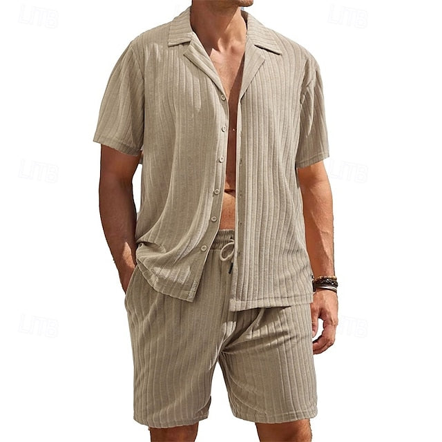 Up Button Beach Shirt Summer Men's Casual