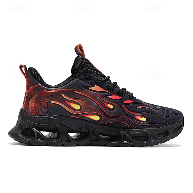 Detailing Red Men's Flame with Running Shoes