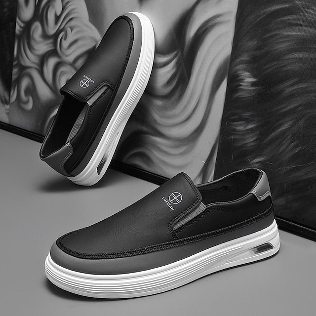 Accent Gold and Slip-on with White Men's Sneakers