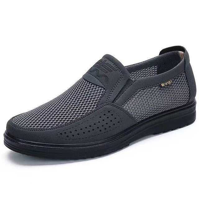 Mesh Slip-On Men’s Walking Brown with Breathable Shoes Upper