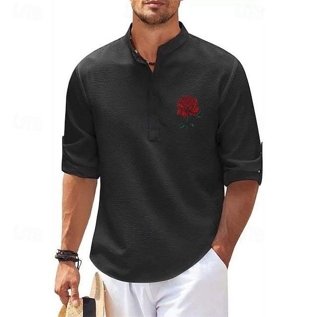 Men's Beach Shirt Summer Popover Casual
