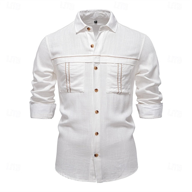 Cotton Shirt Men's Linen Casual