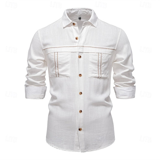 Cotton Shirt Men's Linen Casual