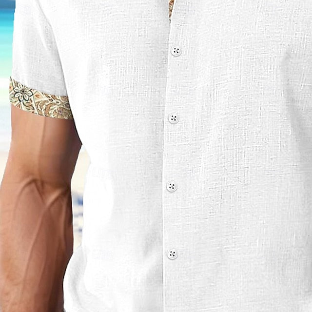 Wear Shirt Men's Summer Beach Plain Linen