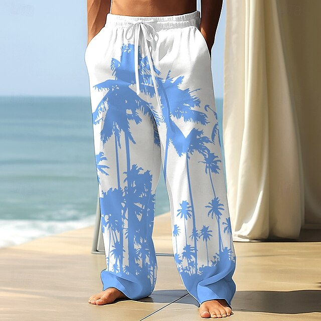 Waist Trousers Wide Pants Men's Baggy Casual Elastic