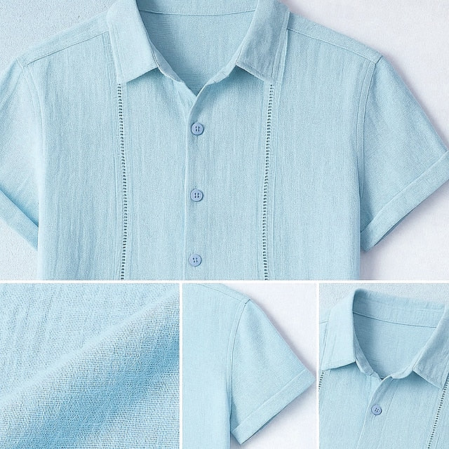 Shirt Beach Summer Men's Linen