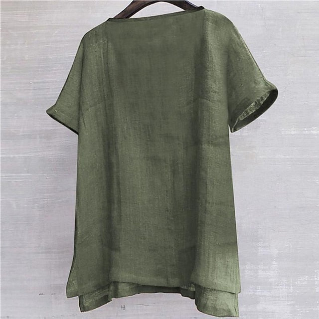 Men's Shirt Linen Cotton Casual White