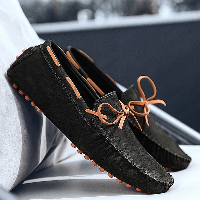 Loafers Suede Driving Men's Slip-On with Flexible Shoes: