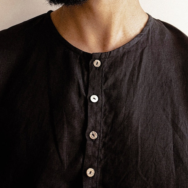 Linen Shirt Summer Cotton Men's