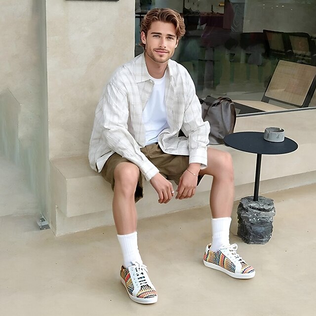 – Multicolor Sneakers Men's Nylon Trendy Woven Knit