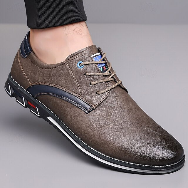 Shoes Everyday Men's Casual – Brown Lace-Up Comfortable