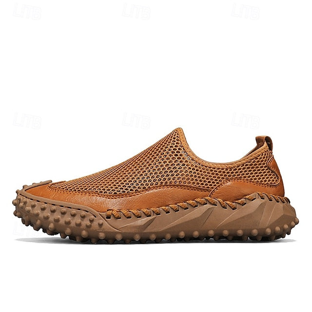 Brown Breathable Mesh with Sports Men's Sandals Upper and
