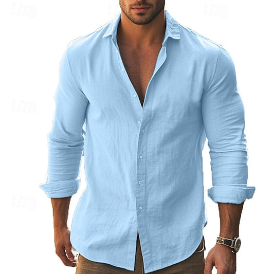Beach Casual Up Summer Men's Shirt Button