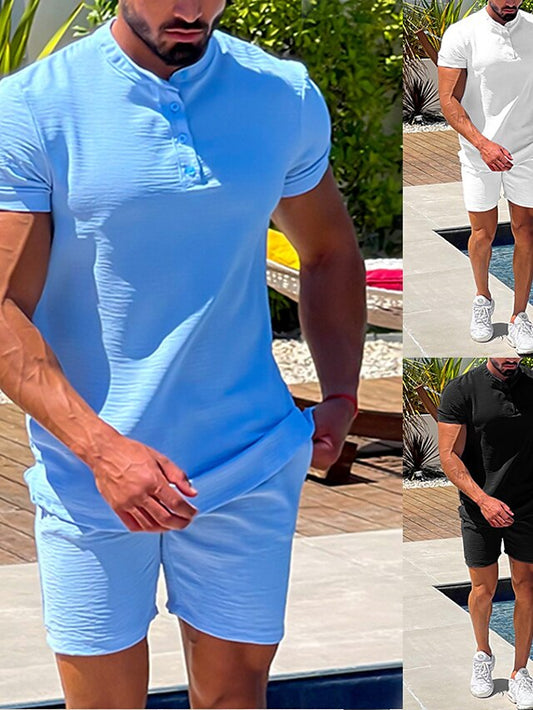 Shirt Beach Set Men's Summer 2 Piece Casual
