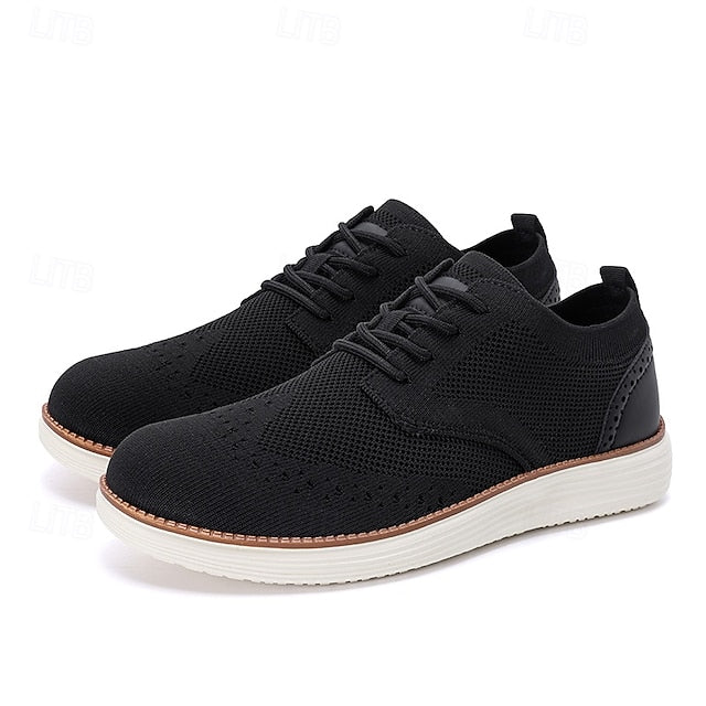 Lace-Up - Sneakers Men's Breathable Brogue Knit Casual