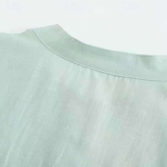 Shirt Beach Summer Casual Popover Men's
