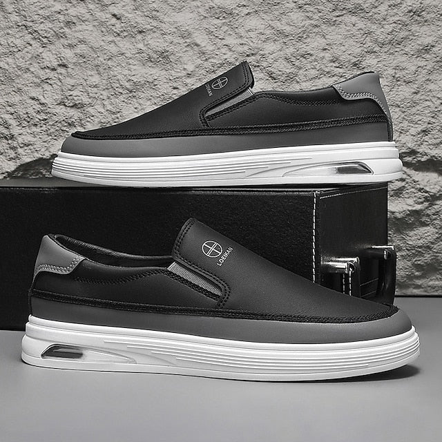 Accent Gold and Slip-on with White Men's Sneakers