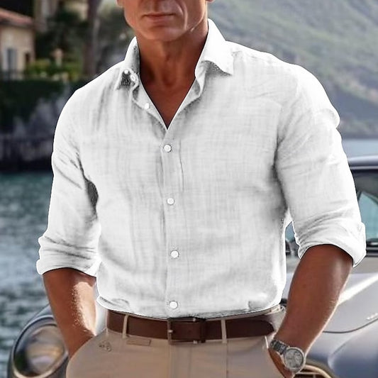 White khaki Dark Black Men's Shirt Cotton Blue Light Gray