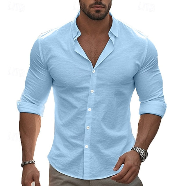 Beach Casual Up Summer Men's Shirt Button