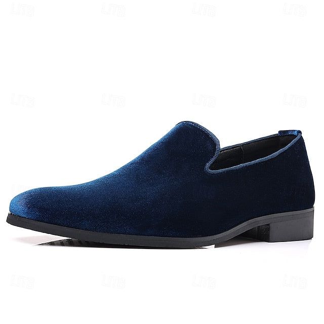 Red Dress Velvet Men's Shoes Slip-On