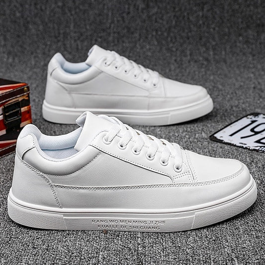 Closure and with Men's Casual Lace-up White Sneakers