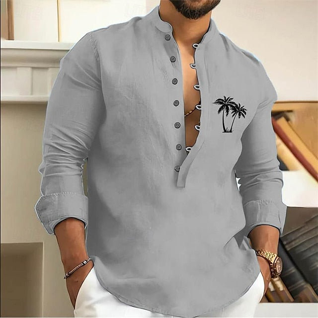 Aloha Minimalist Chinese Men's Collar Shirt