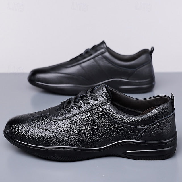 Men’s Sports Lightweight Sneakers Comfortable Leather –
