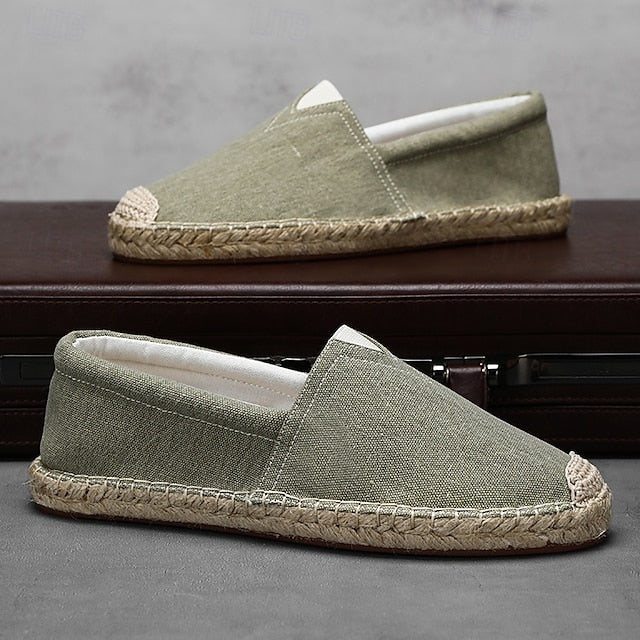 Shoes Slip-On Men's Rope with Canvas Red Espadrille Jute