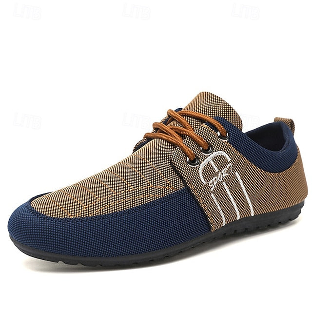 Contrasting Textures Slip-On Casual Shoes Nylon Men's with