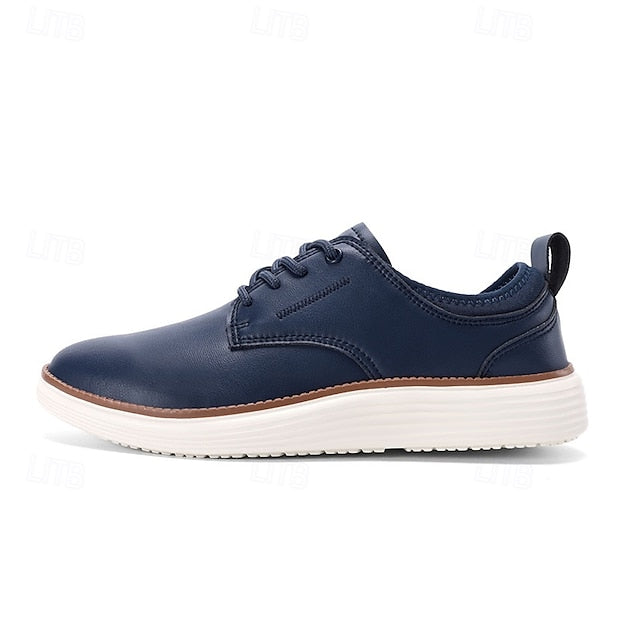 Blue Oxford Lace-Up Leather Shoes Men's – Navy Classic