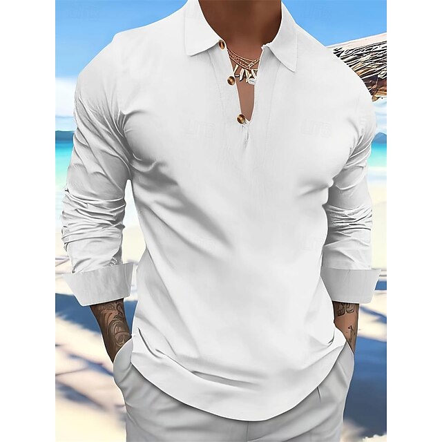 Popover Men's Shirt Beach Linen Summer