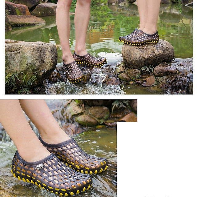 Blue Women's and Men's Perforated Barefoot Black