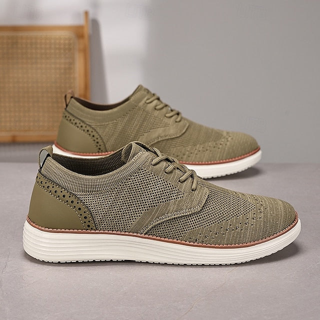 Lace-Up - Sneakers Men's Breathable Brogue Knit Casual