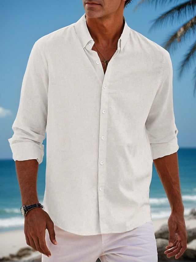 T Classic Long Men's Standard Casual Shirt Fit Beach