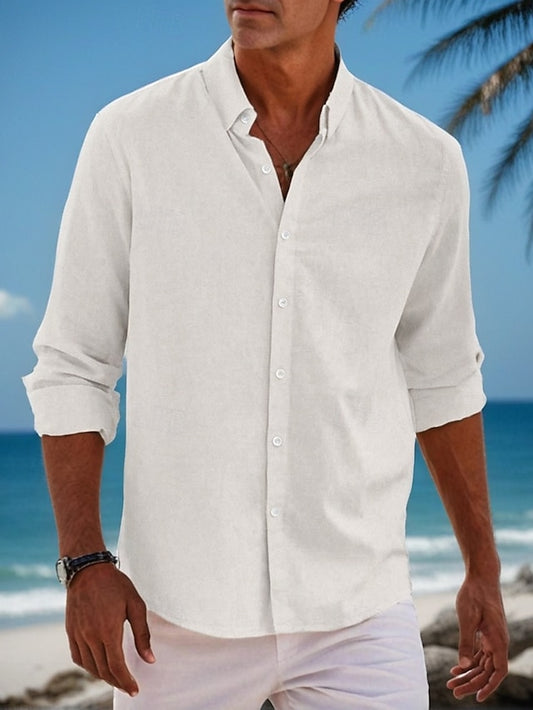 T Classic Long Men's Standard Casual Shirt Fit Beach