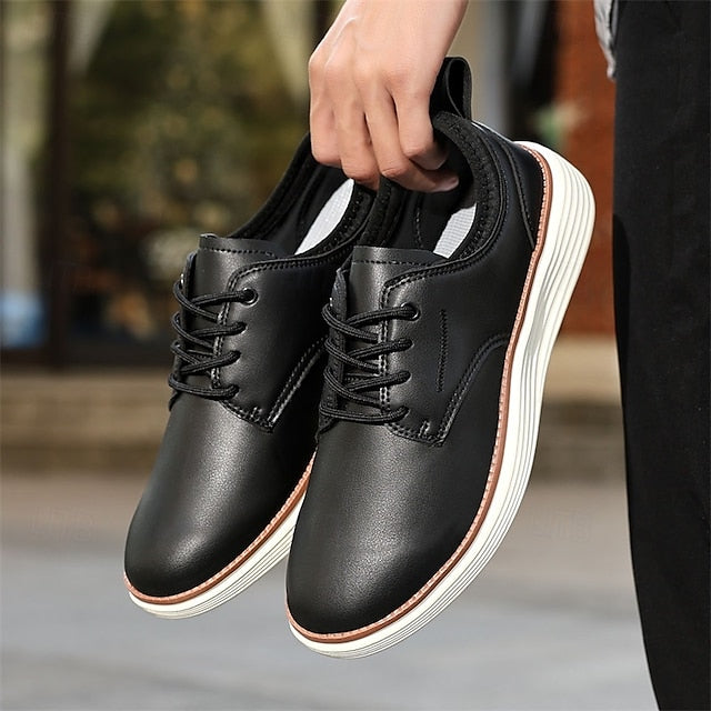 Blue Oxford Lace-Up Leather Shoes Men's – Navy Classic
