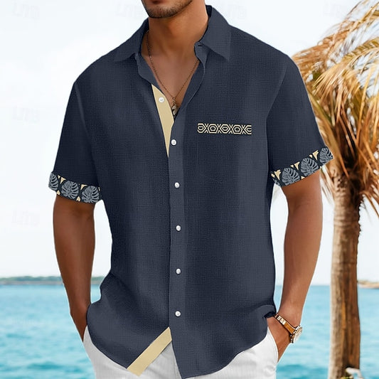 Men's Plaid Beach Linen Summer Shirt