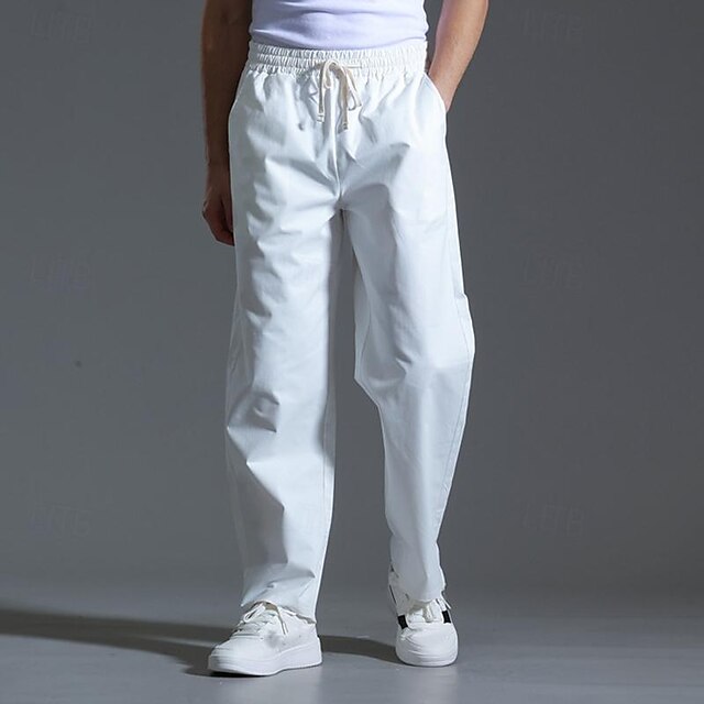 Drawstring Pocket Trousers Pants Casual Men's Waist Elastic