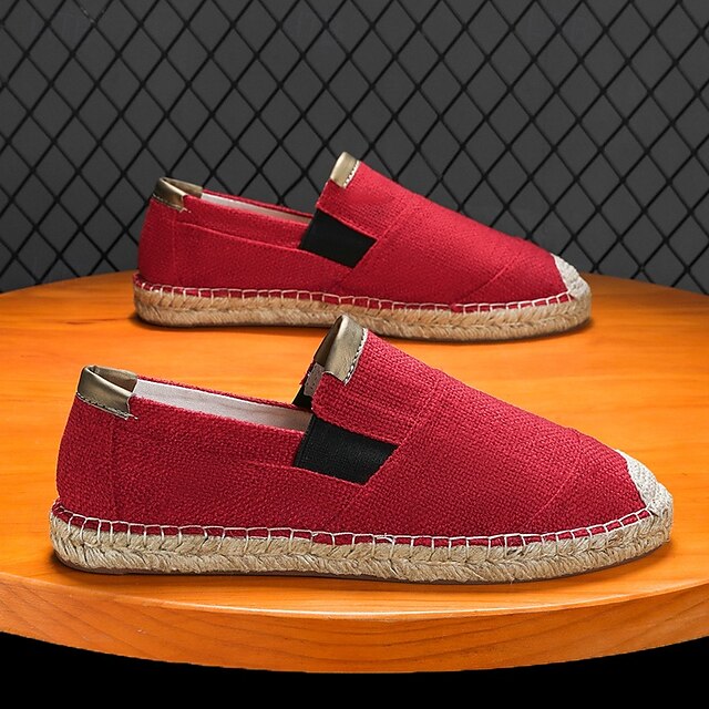 with Red Sole - Espadrille Men's Shoes Jute Slip-On