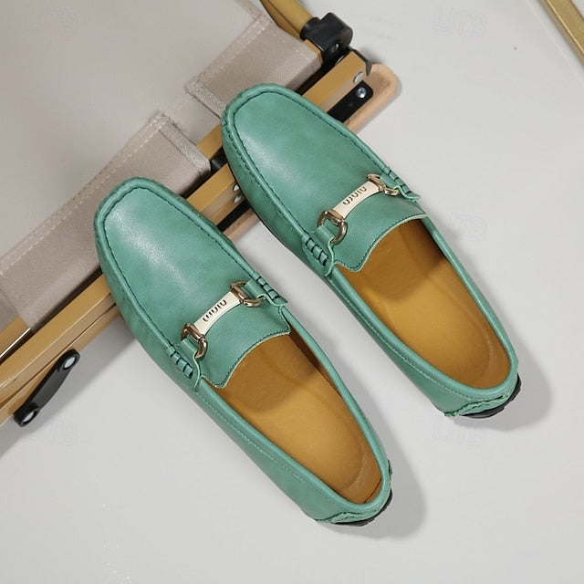 with Moccasins Men's Yellow Buckle Metal