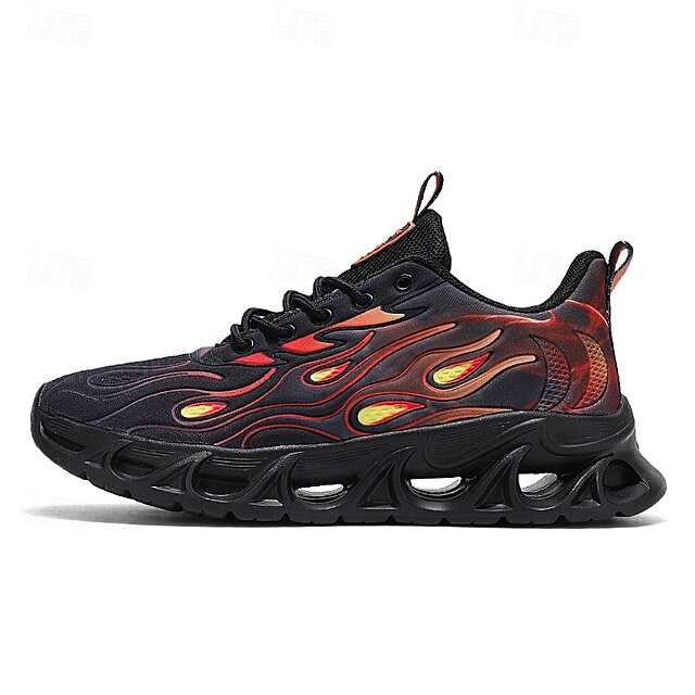 Detailing Red Men's Flame with Running Shoes
