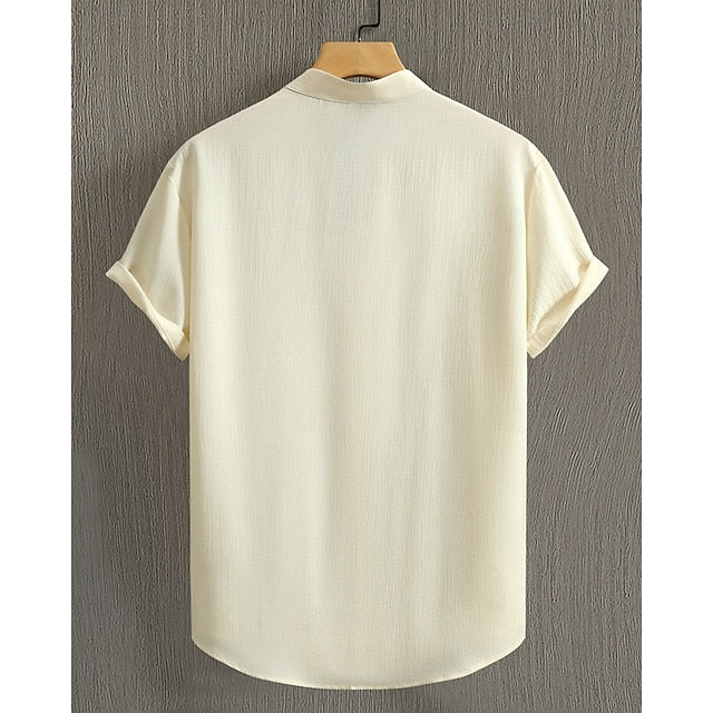 Summer Men's Up Casual Beach Button Shirt