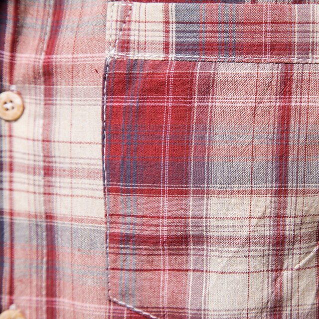 Up Shirt Button Men's Summer Plaid