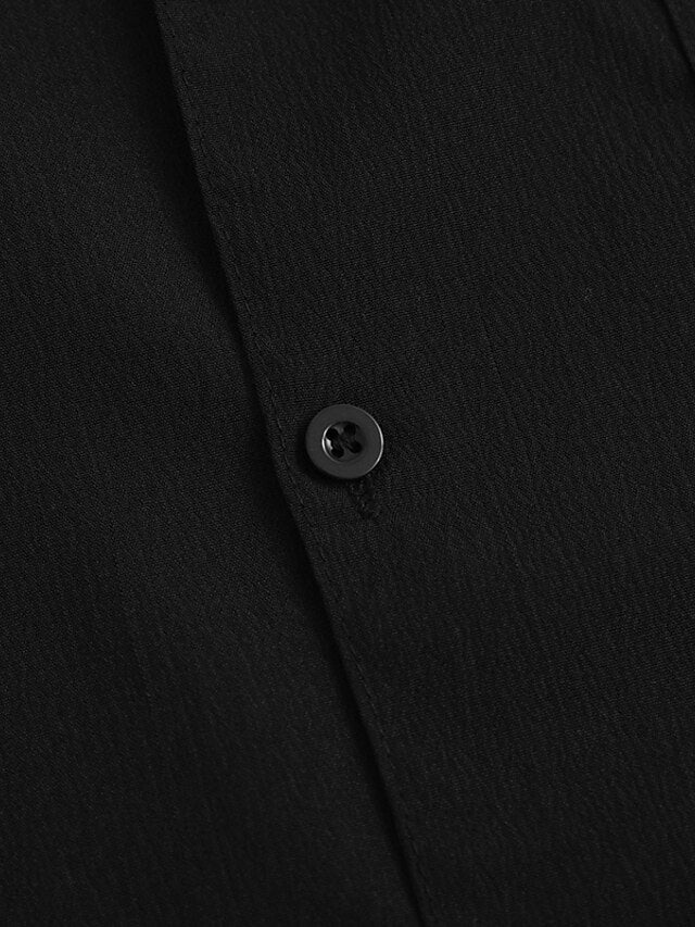 Casual Black Up Button Men's Summer Shirt