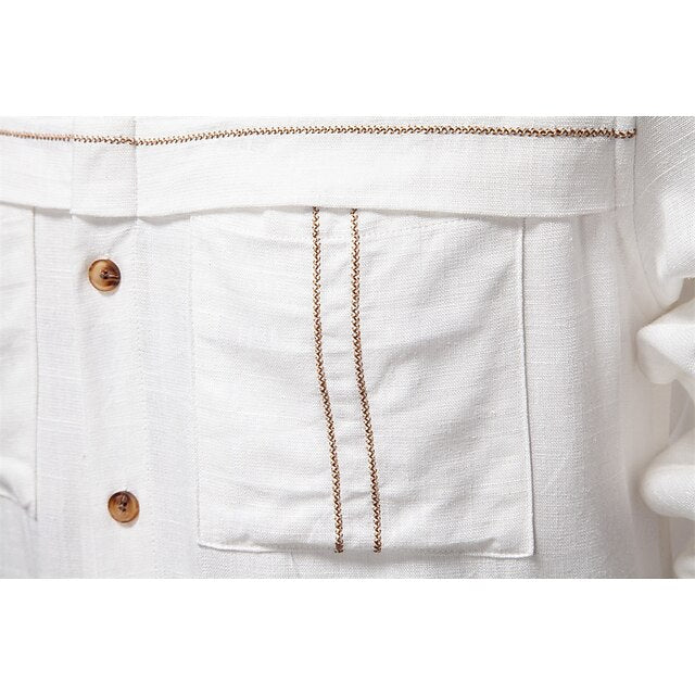 Cotton Shirt Men's Linen Casual
